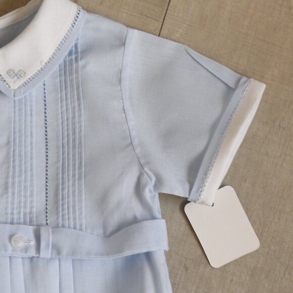 Feltman Brothers Boy's Heirloom Blue Romper Creeper RARE DESIGN Race Car NWT - Picture 5 of 5